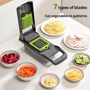 12 in 1 Multifunctional Vegetable Slicer Cutter Shredders Slicer With Basket Fruit Potato